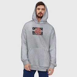 Толстовка-худи оверсайз Защита выигрывает чемпионаты, цвет: меланж — фото 2