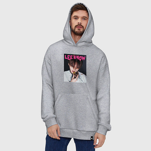Худи оверсайз Lee Know Rock Star Stray Kids / Меланж – фото 4