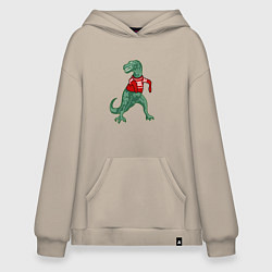 Худи оверсайз Динозавр в новогоднем свитере