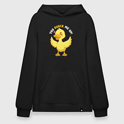 Толстовка-худи оверсайз Duck quack, цвет: черный