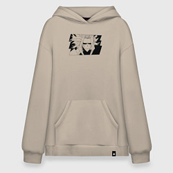 Толстовка-худи оверсайз Всемогущий моя геройская академия, цвет: миндальный