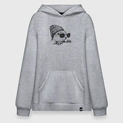 Толстовка-худи оверсайз Белка на стиле, цвет: меланж