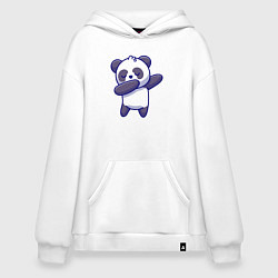 Толстовка-худи оверсайз Dabbing panda, цвет: белый