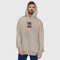 Толстовка-худи оверсайз The real boss, цвет: миндальный — фото 2