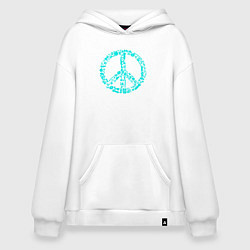 Толстовка-худи оверсайз Peace life, цвет: белый