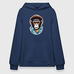 Худи оверсайз Портрет обезьяны в шляпе