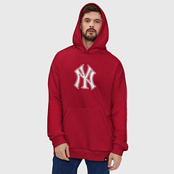 Толстовка-худи оверсайз New York yankees - baseball logo, цвет: красный — фото 2
