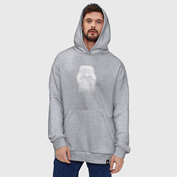 Толстовка-худи оверсайз Утка спереди, цвет: меланж — фото 2