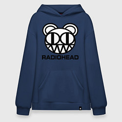 Толстовка-худи оверсайз Radiohead logo bear, цвет: тёмно-синий