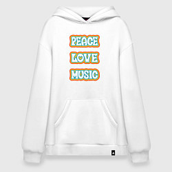 Худи оверсайз Мир любовь музыка