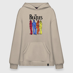 Толстовка-худи оверсайз The Beatles all, цвет: миндальный