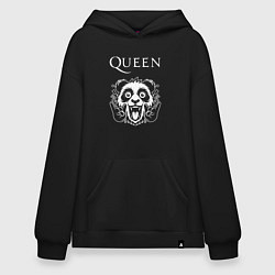 Толстовка-худи оверсайз Queen rock panda, цвет: черный