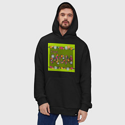 Толстовка-худи оверсайз Цветы и листья: for mom, цвет: черный — фото 2