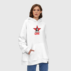 Толстовка-худи оверсайз Che Guevara star, цвет: белый — фото 2