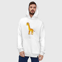 Толстовка-худи оверсайз Добрый жираф, цвет: белый — фото 2