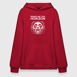 Толстовка-худи оверсайз Bring Me the Horizon rock panda, цвет: красный