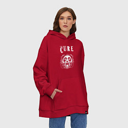 Толстовка-худи оверсайз The Cure rock panda, цвет: красный — фото 2