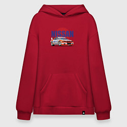 Толстовка-худи оверсайз Nissan Skyline GTR 32, цвет: красный