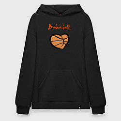 Толстовка-худи оверсайз Basket lover, цвет: черный