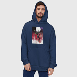 Толстовка-худи оверсайз Евангелион нового поколения робот, цвет: тёмно-синий — фото 2