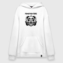 Толстовка-худи оверсайз Foo Fighters - rock panda, цвет: белый