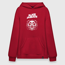 Толстовка-худи оверсайз Black Sabbath rock panda, цвет: красный