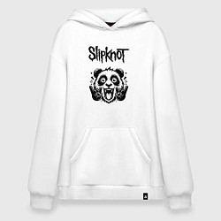 Толстовка-худи оверсайз Slipknot - rock panda, цвет: белый