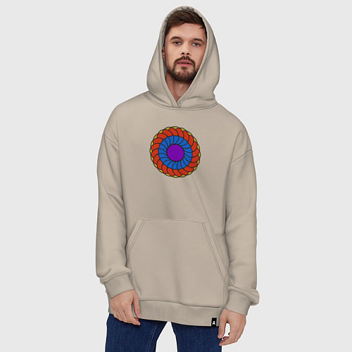 Худи оверсайз Колесо геометрии / Миндальный – фото 4