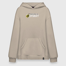 Толстовка-худи оверсайз Xdefiant logo, цвет: миндальный