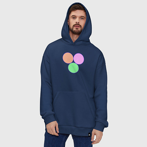 Худи оверсайз Три круга / Тёмно-синий – фото 4