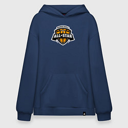 Толстовка-худи оверсайз All-star basket, цвет: тёмно-синий
