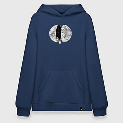 Толстовка-худи оверсайз Планета космоса, цвет: тёмно-синий