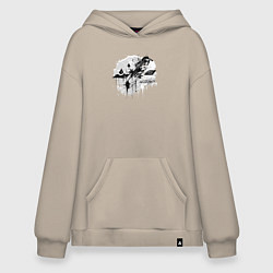 Толстовка-худи оверсайз Велоглюк, цвет: миндальный