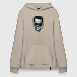 Толстовка-худи оверсайз Depeche Mode - Dave Gahan face, цвет: миндальный