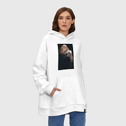 Толстовка-худи оверсайз Ведьма и чудовище Гидо, цвет: белый — фото 2