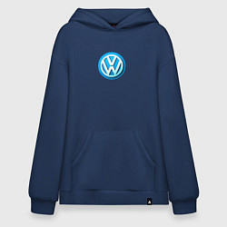 Толстовка-худи оверсайз Volkswagen logo blue, цвет: тёмно-синий