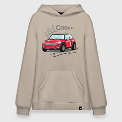 Толстовка-худи оверсайз Mini Cooper, цвет: миндальный