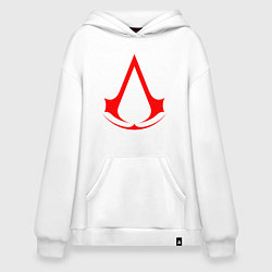 Толстовка-худи оверсайз Red logo of assassins, цвет: белый