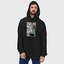 Толстовка-худи оверсайз Кайдзю номер восемь Кафка Хибино, цвет: черный — фото 2