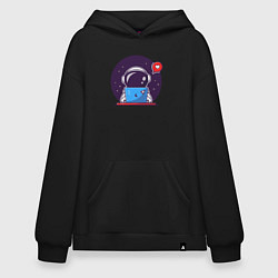 Толстовка-худи оверсайз Spaceman programmer, цвет: черный