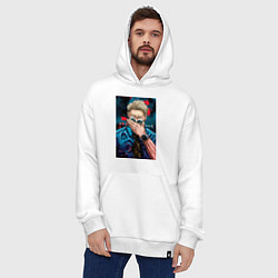 Толстовка-худи оверсайз Магическая битва Кэнто Нанами маг первого класса а, цвет: белый — фото 2