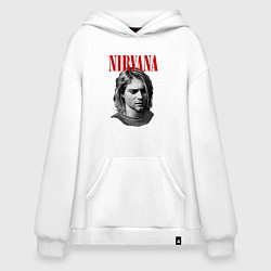 Толстовка-худи оверсайз Nirvana kurt donald cobain, цвет: белый