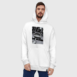 Толстовка-худи оверсайз Авто jdm, цвет: белый — фото 2