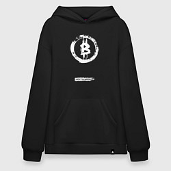Толстовка-худи оверсайз Биткоин белый - криптовалюта, цвет: черный