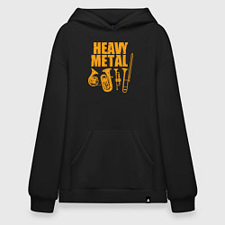 Толстовка-худи оверсайз Heavy metal - медные духовые, цвет: черный