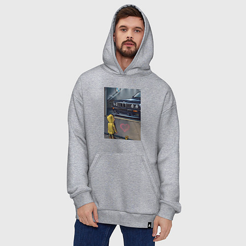 Худи оверсайз BMW арт / Меланж – фото 4