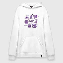 Толстовка-худи оверсайз Магия, цвет: белый