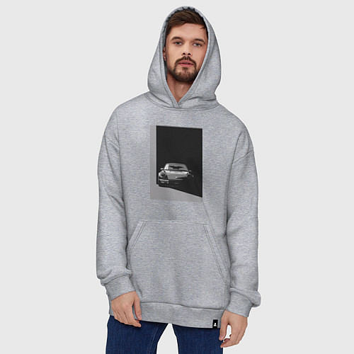 Худи оверсайз Porsche 911 легендарный автомобиль / Меланж – фото 4