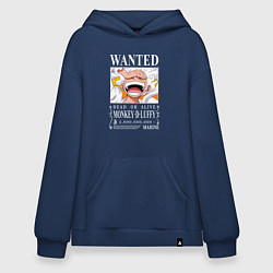 Толстовка-худи оверсайз Monkey D Luffy - wanted, цвет: тёмно-синий