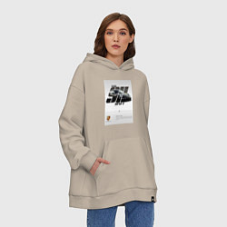 Толстовка-худи оверсайз Porsche 911 стильный автомобиль, цвет: миндальный — фото 2